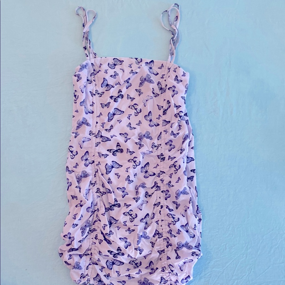 Butterfly Ruched Garage Dress